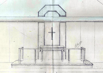 Design of communion table 1954